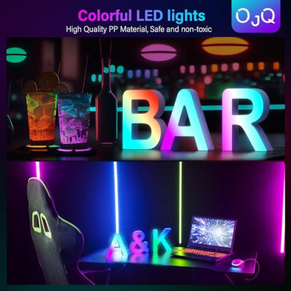 OJQ Light Up Letters LED Letter Room Decor Wall Decor Living Room Gifts | Boyfriend Home Decor Living Room Christmas Birthday Gifts for Girl Teen Girls Gifts Party Home Wall Decor-U - style: Letter-U