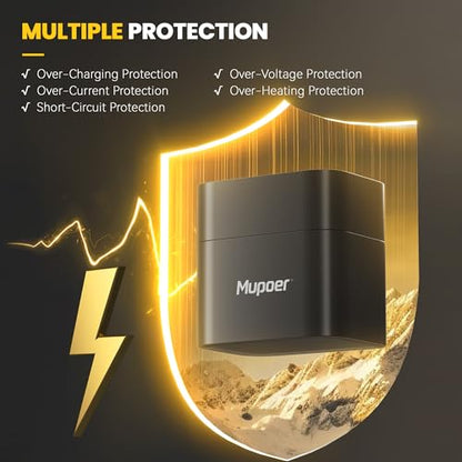 Mupoer Rechargeable AA Lithium Batteries with Charger,16 Count 3600 mWh 1.5V Double A Batteries High Capacity,Long Lasting Rechargeable AA Li-ion Battery with Integrated Charging Storage Box - Gold - size: 3600mWh 16AA