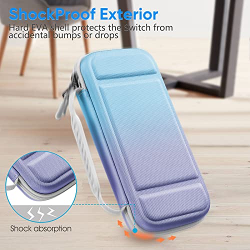FINTIE Shockproof Carrying Case for Nintendo Switch Lite 2019 | Hard Shell Protective Cover, Portable Travel Storage Bag, Game Card / Micro SD Card Slots, Inner Pocket, Evening Ombre - color: evening ombre