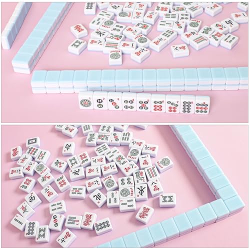 TIASUSAN Pink Mahjong Mat (31.5” x 31.5”) with Black Carrying Bag, Anti-Slip, Noise-Reducing Table Cover for Mahjong, Poker, Board Games, Dominoes, and Card Games - color: Pink
