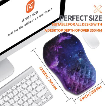 Ergonomic Slope Mouse Pad Wrist Support, Wrist Rest Mousepad for Carpal Tunnel Pain Relief with Massage Bulge and Slow Rebound Memory Foam (12x8 inch, Galaxy) - color: Am006-galaxy