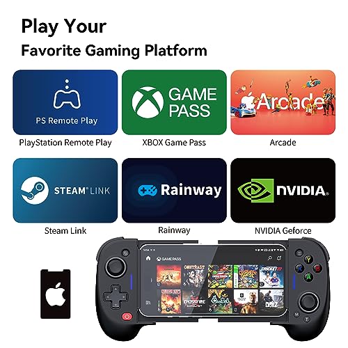 ShanWan Mobile Game Controller for iphone with Upgrade Design PHONE CASE Support Phone Game Controller - PS Remote Play, Xbox Cloud, Steam Link, GeForce NOW, MFi Apple Arcade Games-Long Battery Life - size: For iPhone