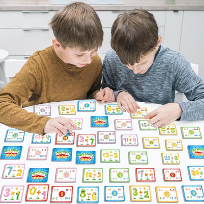gisgfim 100 PCS Math Memory Matching Game Mathematics Concentration Memory Card Games A Fun & Fast Math Game for Addition Subtraction Multiplication Division Matching Games - style: Math