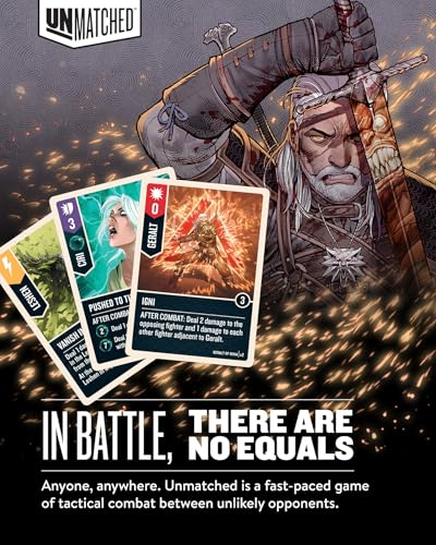 Restoration Games Unmatched The Witcher Steel & Silver | Strategy Board Game for Adults, Heroes Expansion with Double Sided Battlefield, 2-3 Players, 30 Min Playtime, Ages 9+