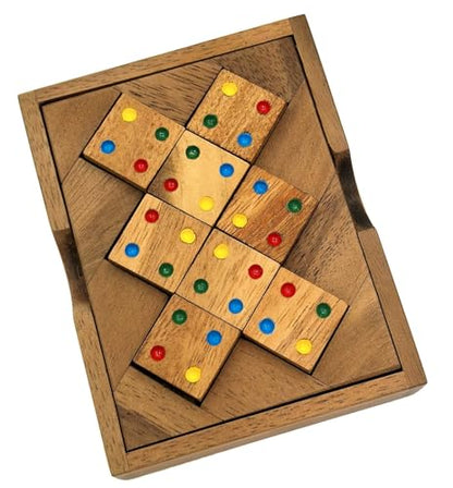Color Match 8 Pieces Challenging Wooden IQ Puzzle Fun Play and Gift Brain Teaser Game for Adults and Teens - style: 8 Pieces Color Match