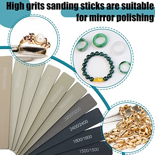 Honoson 20 Pcs Sanding Sticks for Plastic Models 3D Print Polishing Sticks Assorted Metal and Wood Sanding Tools Accessory for Model Craft Amateur Beginner(Low Grits and High Grits,Classic Style) - style: Classic Style