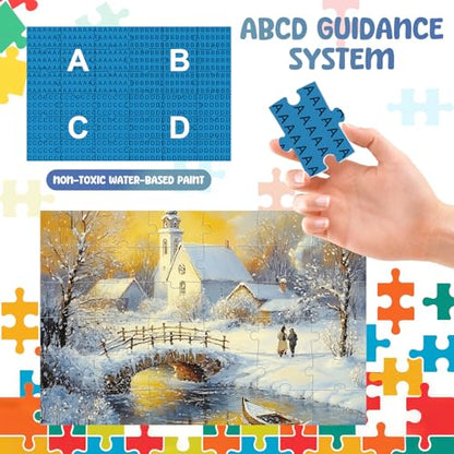 6 Pack 36 Large Piece Puzzles for Dementia Seniors and Elderly Adults, Dementia Activities for Seniors and Alzheimers Activities, Gift for Patients in Nursing Home with 6 Bags (Rural Charm)