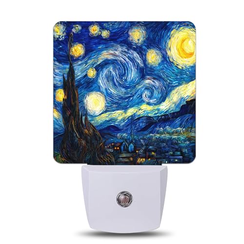 Night Light, Starry Night Dusk to Dawn Nightlight with Auto Sensor Lamp Home Indoor Stairway Kitchen Corridor, Night Lights Plug Into Wall Decorative for Boys Girls Women Men Room Gifts - color: Starry Night
