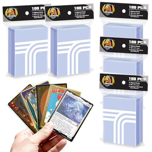 500 Count Baseball Card Sleeves, Soft Trading Card Sleeve Fit ForMtg,TCG,CCG,Magic,Football,Sports,Photocard Sleeves - color: 500 Pieces - Clear