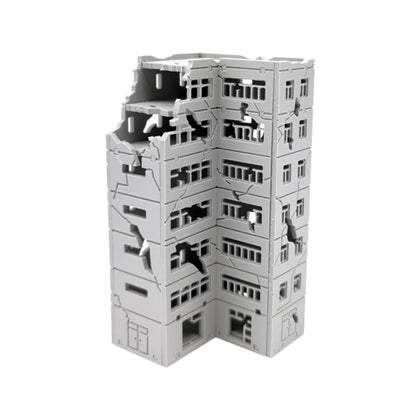 Mycity 1/300 Scale Battle Destroyed Buildings in a Mini City Scene (A)