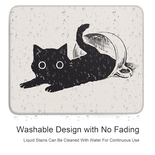Cute Black Cat Mouse Pad,Kawaii Anime Cat Mouse Pads for Wireless Mouse Desk Accessories,10"X8" Travel Mousepad with Non-Slip Rubber Base, Stitched Edge Mouse Pads for Desk,Computers,Laptop,Office - color: S-9
