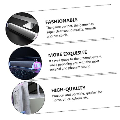 ARTIBETTER Wired Soundbar with Dual Speakers for Desktop Laptop and Tablet Compact Stereo System for Music and Gaming for Use