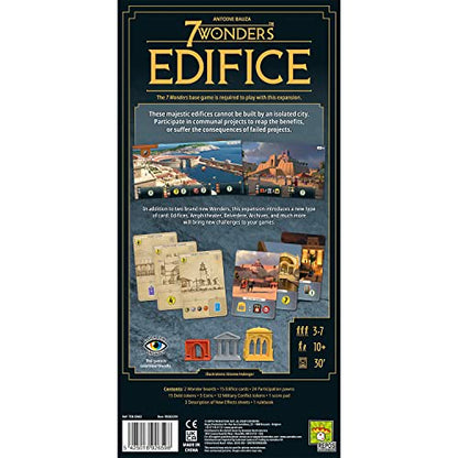 Asmodee 7 Wonders Edifices Board Game EXPANSION - New Challenges and Majestic Wonders Await, Civilization Strategy Game for Kids and Adults, Ages 10+, 3-7 Players, 30 Min Playtime