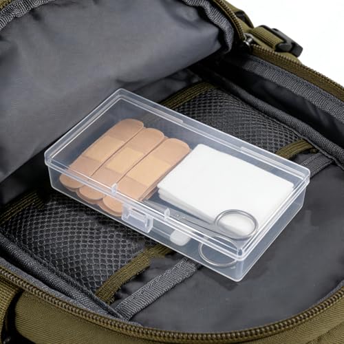 12 Pack Rectangular Clear Plastic Storage Containers | 5.7 x 2.95 x 1.18 inch, Hinged Lid, For Beads and Small Craft Items - size: 5.7 x 2.95 x 1.18 inch