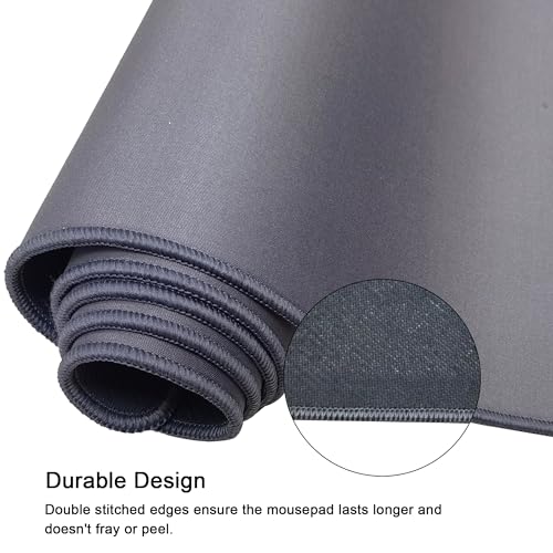 XXL Extended Gaming Mouse Pad/Mat 40"x18"(Steel Grey) - Large & Wide Desk Cloth Mousepad - Stitched/Water Proof/Non Slip Base - color: Steel Gray, size: XXL 40"x18"