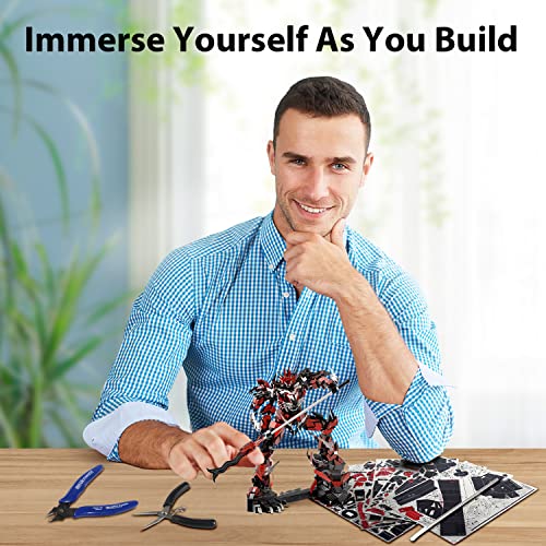 Microworld 3D Metal Puzzle, Famous Chinese Generals Zhang Fei, Mechanical Soldier Challenge Metal Model Kits, Brain Teaser Creative Gifts DIY 3D Puzzles for Adults - color: Zhang Fei