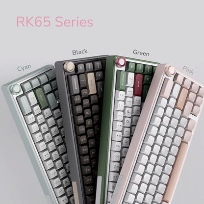 RK ROYAL KLUDGE R65 Wired Mechanical Keyboard with Volume Knob, 60% Percent RGB Backlit Gasket Mount Gaming Keyboard with PBT Keycaps, MDA Profile, QMK/VIA, 66 Keys Hot Swappable Cream Switch, Pink - color: Pink
