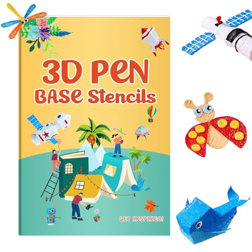 3D Printer Drawing Molds Paper Stencils for 3D Printing Pen,Reusable Graffiti Template,3D Pen Paper Stencils,42 Sheets 65 Patterns with PVC Transparent Board.(Large) - size: Large