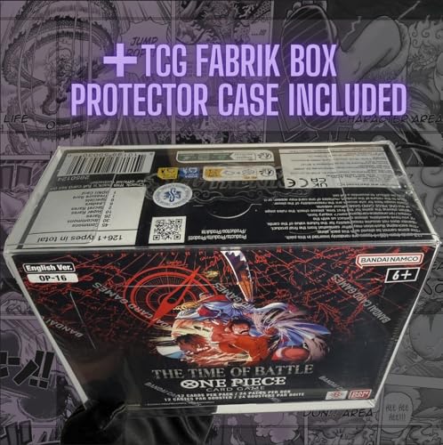 OP16 The Time of Battle Booster Box English OP-16 Booster Box Display Factory Sealed for OP16 Paramount War Theme One Piece Cards English TCG (24 Packs) + Custom TCG Fabrik Don Card