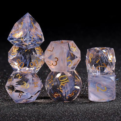 7-Piece Diamond Cut Dice Set D&D Set for Dungeons and Dragons, RPG, Tabletop Games, remium Gift Box & Durable Design - color: Ls-1