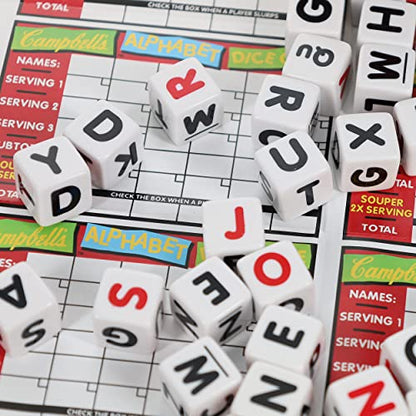 TDC Games Campbell's Alphabet Dice Game, Great for Party Favors, for Travel, Camping Family Game Night, Yard Games for Adults and Family