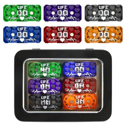 6Pcs MTG Life Counter Double Digits with Metal Box, Health Tracker Life Counter for Collectible Card Games, Compatible with D&D RPG CCG TCG Tabletop Board Games Magic Card Games Accessories - color: A Color-6pcs