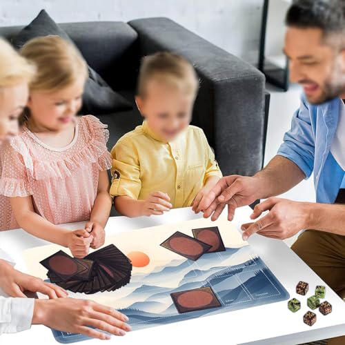 for MTG Card Playmat with Zones-Includes A Storage Bag and 6 Dice, 24 x 14 inches for TCG Playmat with Non-Slip Rubber, Game Mat, Snow Mountain Sunset - color: Yux-playmats-2-2A-272