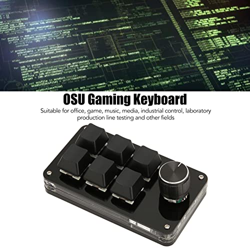 Ejoyous 6 Key Keypad, USB Programmable Macro Keyboard One Handed Mini Mechanical Gaming Keyboard with Knob for PC Computer Game Office