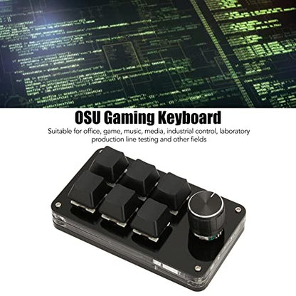 Ejoyous 6 Key Keypad, USB Programmable Macro Keyboard One Handed Mini Mechanical Gaming Keyboard with Knob for PC Computer Game Office