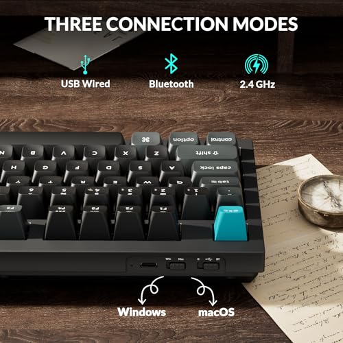 Keychron Q5 Ultra 8K Polling Rate Wireless Custom Mechanical Keyboard | 2.4 GHz & Bluetooth ZMK Launcher 660Hr Battery Aluminum Body with Hot-swappable Banana Switches for Mac Windows Linux - Black - color: Banana Switch