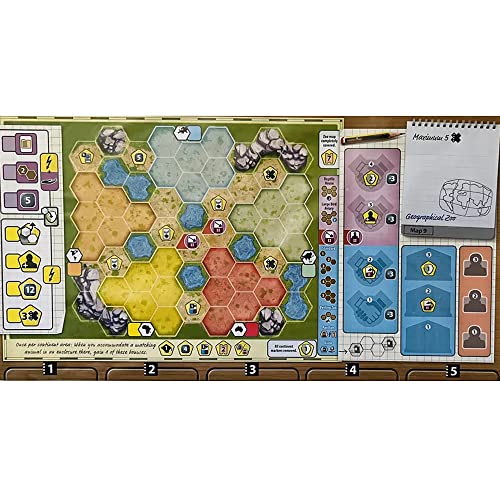 Capstone Games Ark Nova: Zoo Map Pack 1 Strategy Board Game for 1–4 Players | Competitive Euro-Style Zoo Management Expansion with Engine Building, Card Drafting, Conservation | Ages 14+, 90–150 Min - style: Zoo Map Pack 1