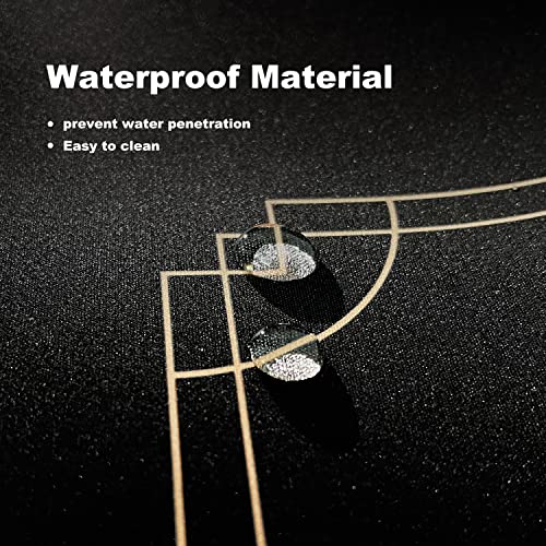 YUZPKRSI 70 x 35 Inch Texas Hold'em Poker Mat Waterproof, 8 Players Poker Table Mat Water Repellent, Portable Poker Table Top Topper with Thicken Carrying Bags for Poker Games, Blackjack, Casino - color: 70 X 35 Inch-gold&black
