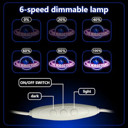 The World is Yours Neon Sign, Led Neon Light Signs for Game Room Wall Decor Gaming Planet LED Light up Sign Lamp for Man Cave Party Bedroom Bar Birthday Gamer Gift Dimmable USB Powered(16.2"*9.5") - style: The World 1