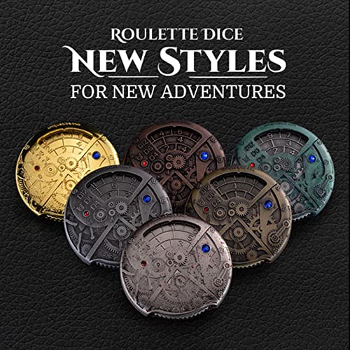 Unique Roulette Dice Metal Set Mechanical Dice Spinner DND Roller D&D, Steampunk Spinner D20 All in One D4 D6, D8, D10, D12 D100 for Dungeons and Dragons TRPG - color: 05 Red Copper
