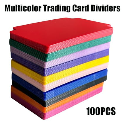 100PCS Trading Card Dividers, 2.7 x 3.8 Inches, 10 Colors, Premium Plastic Card Separator for Sports Game