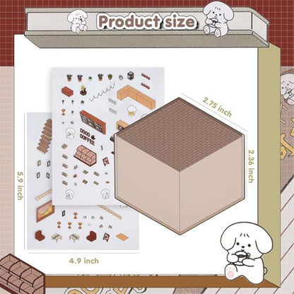 3D House Stickers,DIY Sticker Therapy for Adult Fun Cute Cartoon Stickers | Scene Make Your Own for MINI Room Scenes for MINIature Supermarket for Relief Stress Pass The Time (4 Pcs) - size: 4 Pcs Regular