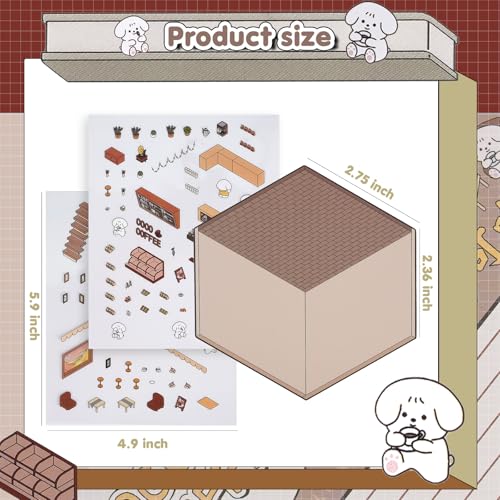 3D House Stickers, 24 Sets DIY Sticker Therapy for Adult Fun Cute Cartoon Stickers Scene Make Your Own Mini Room Scenes Miniature Supermarket for Relief Stress Pass The Time | 24 Sets Scene Make Your Own for MINI Room Scenes Miniature Supermarket for Reli
