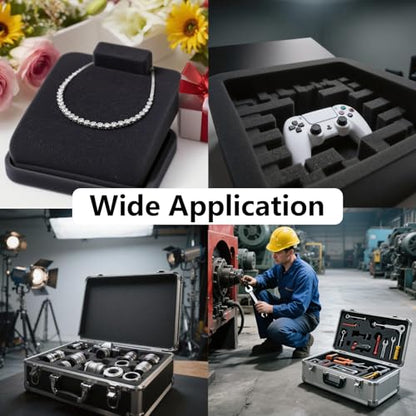 2 PCS 16" x 12" x 1.5" Polyurethane Foam Sheets Black Cushion Foam Panels | Foam Inserts for Cases,Black Foam Padding Cuttable Polyurethane Styrofoam for Cushion, Toolbox, Game Box, Storage, Crafts - size: 16x12x1.5inch