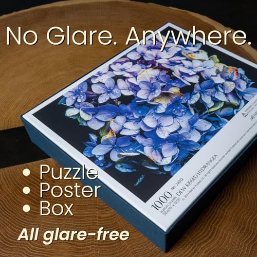 Dew Kissed Hydrangea, Premium 1000 Piece Jigsaw Puzzle for Adults, Glare-Free, Soft-Touch Puzzles, Made in USA, Puzzle Lovers Gift Ideas, 26.6" x 19.25" - color: Dew Kissed Hydrangea