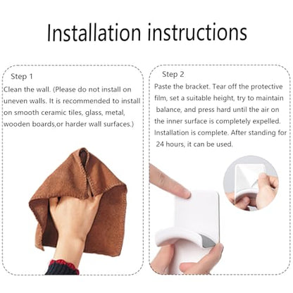 Headphone Stand,Sticky Headset Hanger Adhesive Headphone Holder Hook Mount,4 Pcs Headset Stand Holder Clip Under Desk,White