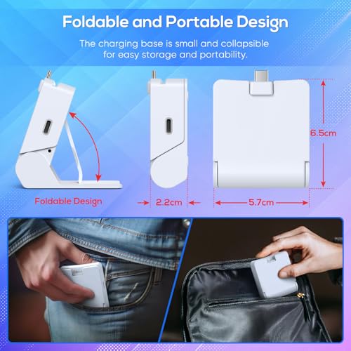 Magnetic Portable Charging Stand for PlayStation Portal, Case-Friendly Charging Dock Station for PS Portal with USB-C Cable, Folding Charger for PS5 Portal Handheld PS Remote Player Accessories