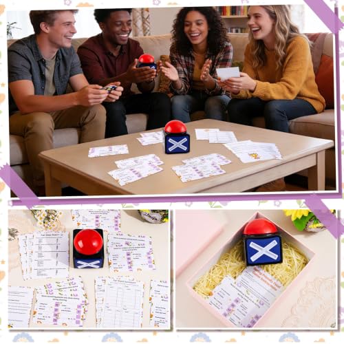 Spring Friendly Feud Game with 2 Answer Buzzers, Fun Family Spring Party Games for Adults Teens Feud Card Trivia Quiz Activities for Holiday Party Family Office Group Team Building - style: Spring