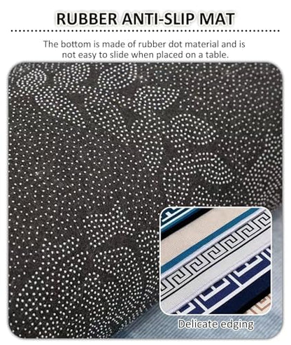Round Mahjong Mat Silent and Noise Reduction Mahjong Tablecloth with Rubber Backing Large Play Mat for Poker, Card, Board, Tile Games(Gray,60cm/23.62in) - color: Gray, size: 60cm/23.62in