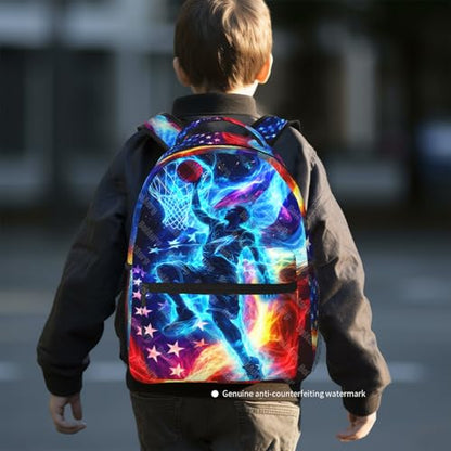 School Backpack for Boys- Basketball Backpacks Boys Backpack for Kids Children Teens Elementary Middle School - Students Bookbag Ages 6-18, Basketball Bookbag Travel Back Pack - color: Basketball