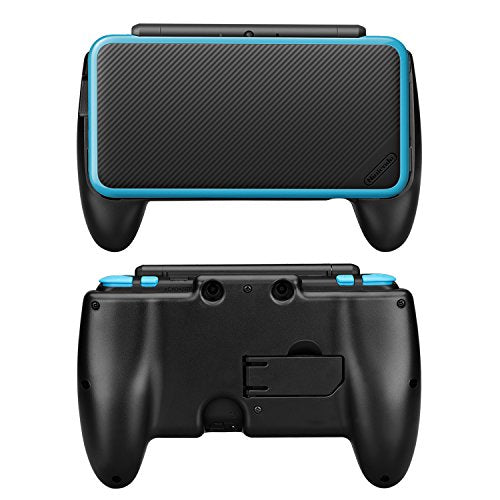 TNP Comfort Hand Grip Case for New Nintendo 2DS XL/LL 2017 with Kickstand | Non-slip controller grip accessory with precise cutouts, protective coverage and a tabletop play stand for stylus games.