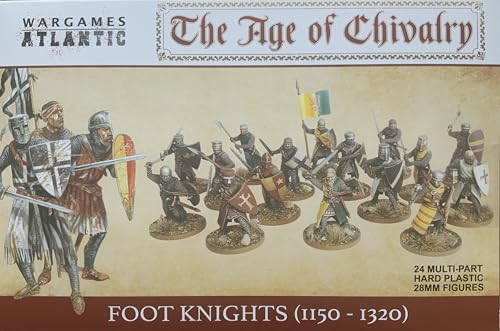 Wargames Atlantic, The Age of Chivalry, Foot Knights (1150-1320), 28MM Scale Miniatures