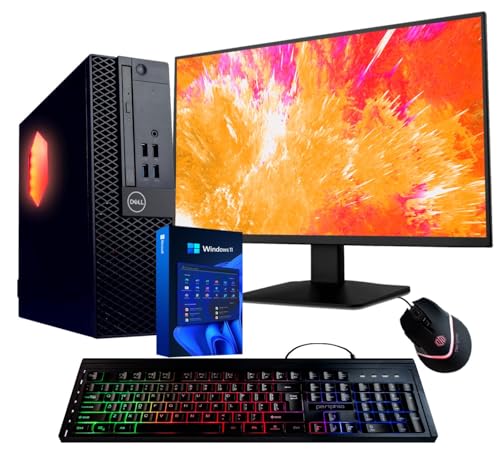 Dell Optiplex Computer PC w/RGB Lighting | Windows 11 Pro | Ultra Fast Intel i5-8500 | 16GB RAM 1TB SSD | Renewed 22" LCD | Home or Office Computer | 5G WiFi + BT (Renewed) - style: Office Entry Bundle