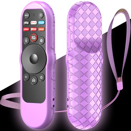 Case Cover for VIZIO XRT270 Smart TV Remote Control Silicone Skin Sleeve with Lanyard Glow in the Dark Purple - color: Purple