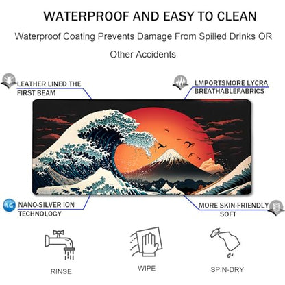 Big Mouse Pad, Upgrade Durable 31.5"x15.7" Larger Extended Mouse Pad for Gamer with Stitched Edges, Waterproof Non-Slip Base Long XXL Large Mousepad for Home Office Gaming Work, Full Moon Pattern - color: Full Moon