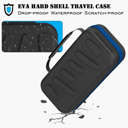 ADVcer Switch 2 Carrying Case with 24 Game Card Cartridges and Large Zipper Pocket, EVA Hard Shell Portable Travel Protective Case for Nintedo Switch2 Handheld Console, Controller & Accessories (Blue) - color: Blue